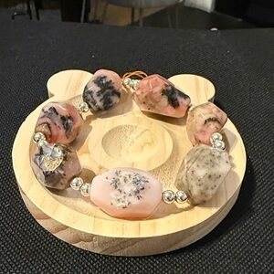 Pink and Gray Australian Opal Stone Bracelet